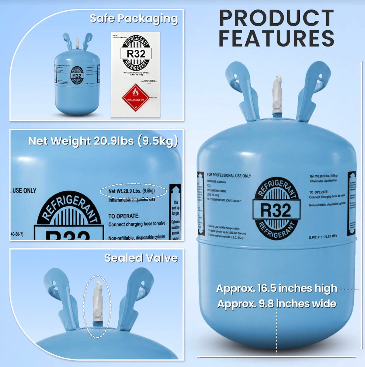 R32 compatible HVAC and refrigeration applications