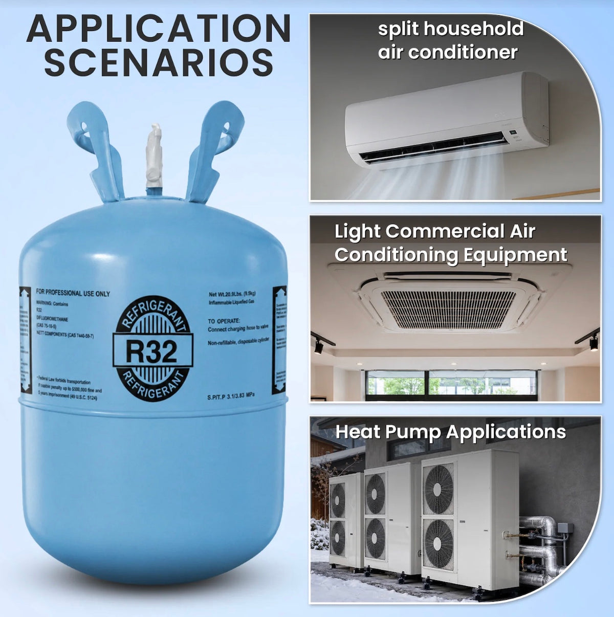 R32 refrigerant service cylinder