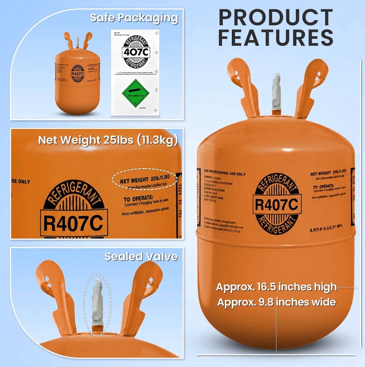 R407C compatible HVAC and refrigeration applications