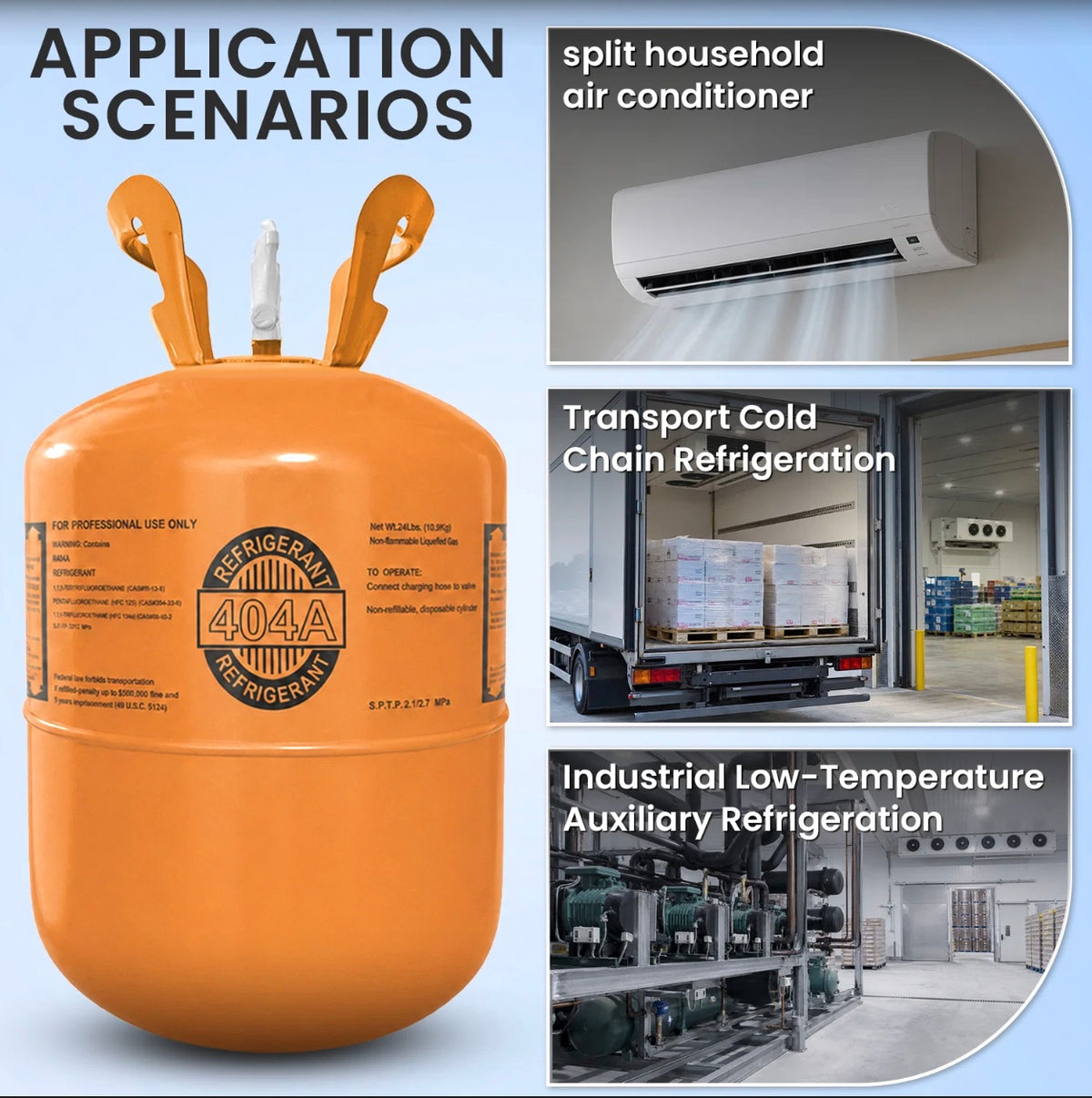 R404A refrigerant service cylinder
